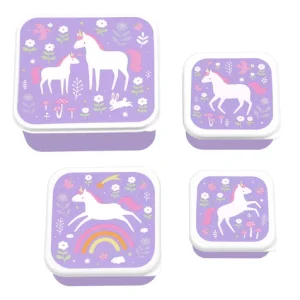 A Little Lovely Company Lunch & Snack Box Set | Unicorn Dreams