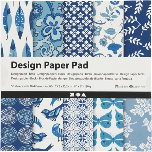CC Design Paper Pad Blue Boho Florals