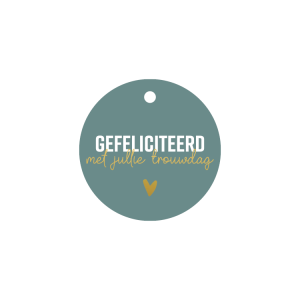 Rond cadeaulabel - Gefeliciteerd met jullie trouwdag