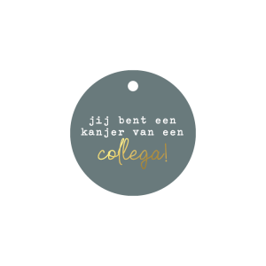 Rond cadeaulabel - Jij bent een kanjer van een collega
