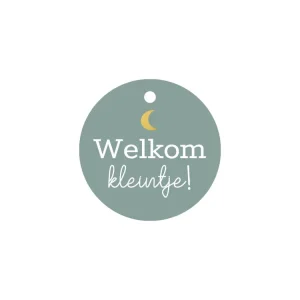 Rond cadeaulabel - Welkom Kleintje