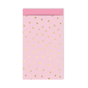 Cadeauzakjes - Mini Hearts Pink/Gold (per stuk)